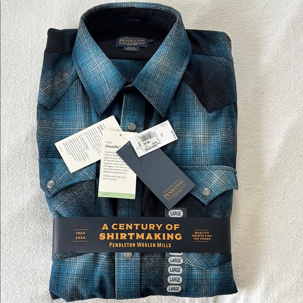 Pendleton Men's Blue Plaid Shirt NEW with Tags